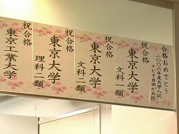 合格大学のはり紙