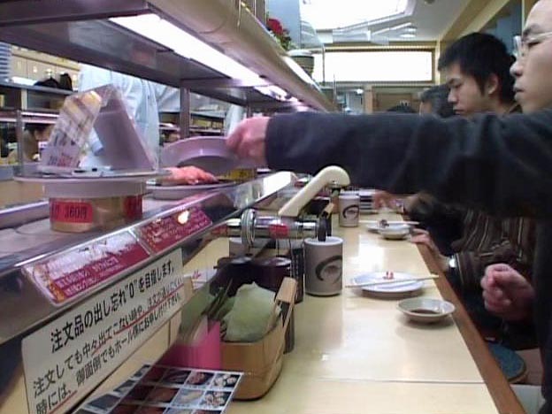 Picking up sushi