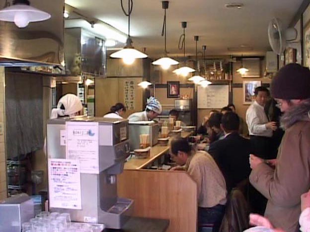 In the restaurant  