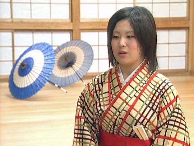 Student learning Japanese dance